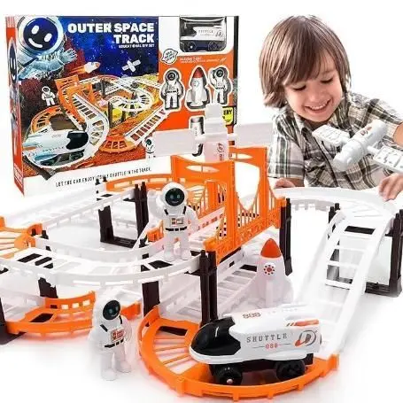 Astronaut Spaceship Track Set - Outer Space Toy Set for Kids